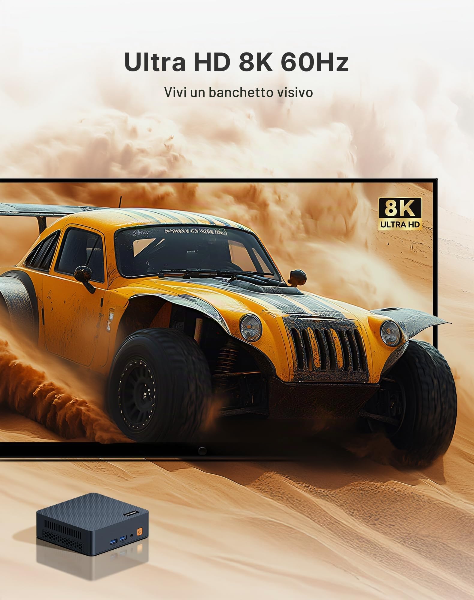 100U Mini PC Intel Core 3, 16 GB di RAM DDR4, 512 GB SSD, supporto per quattro schermi, mini PC desktop con frequenza di clock fino a 4,7 GHz, 2 porte Thunderbolt 4 (8K a 60 Hz)