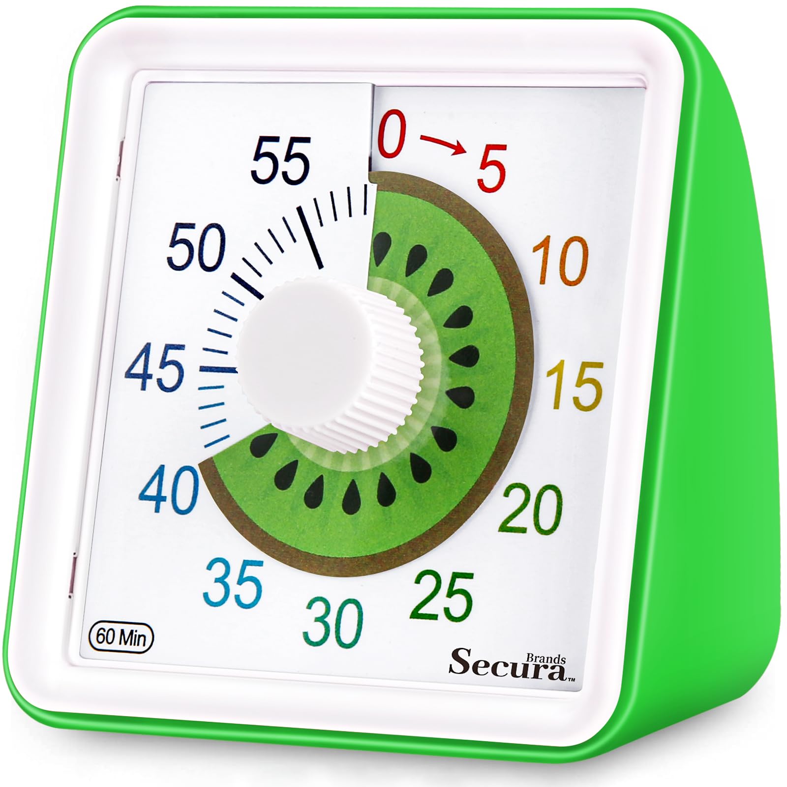 Secura 60-Minute Visual Countdown Timer for Kids & Adults, Classroom Time Management Tool (Green)