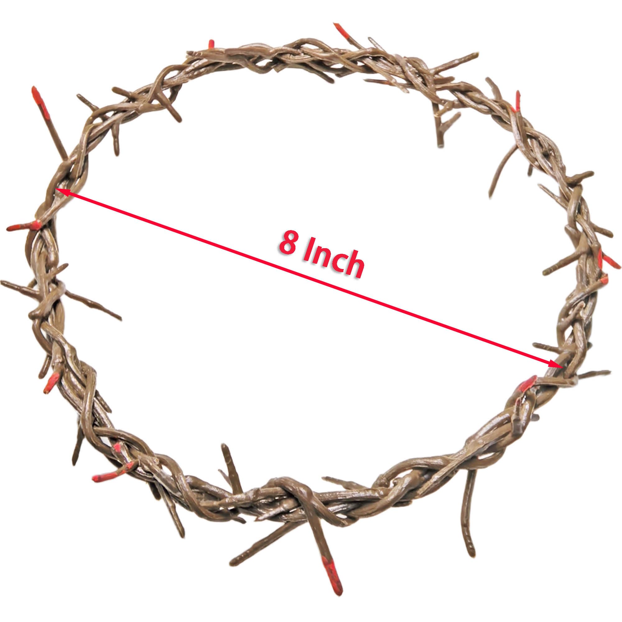 LYFOOHEART Wearable crown of thorns, Jesus Crown for Lent Holy Crown for Decoration (8 Inch), Brown - Image 3