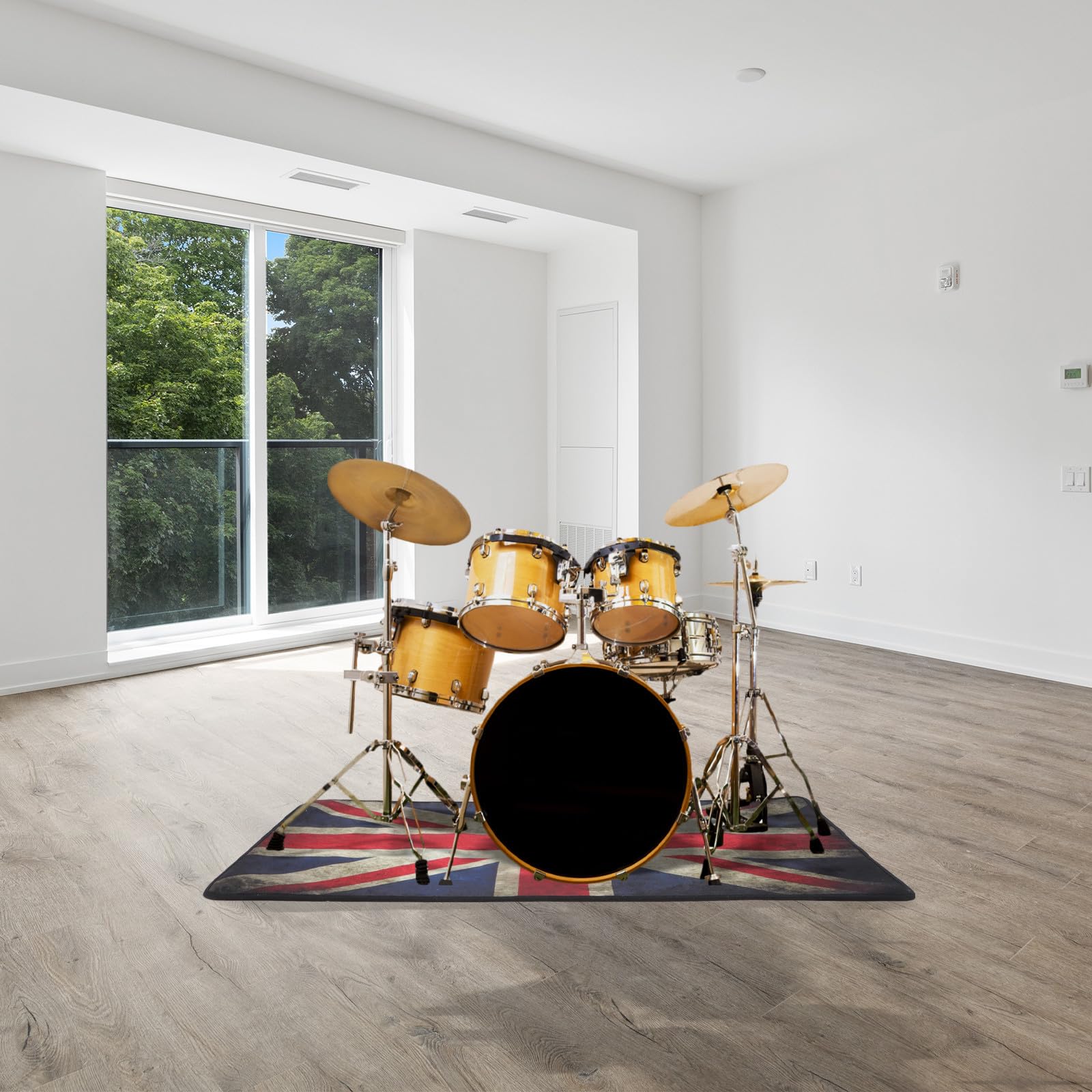 BESPORTBLE Tappeto Batteria Acustica Antiscivolo, Moquette per Tamburo | Poliestere, per Drum e Jazz Drum, Uso in Salotto o Camera da Letto, la Posizione