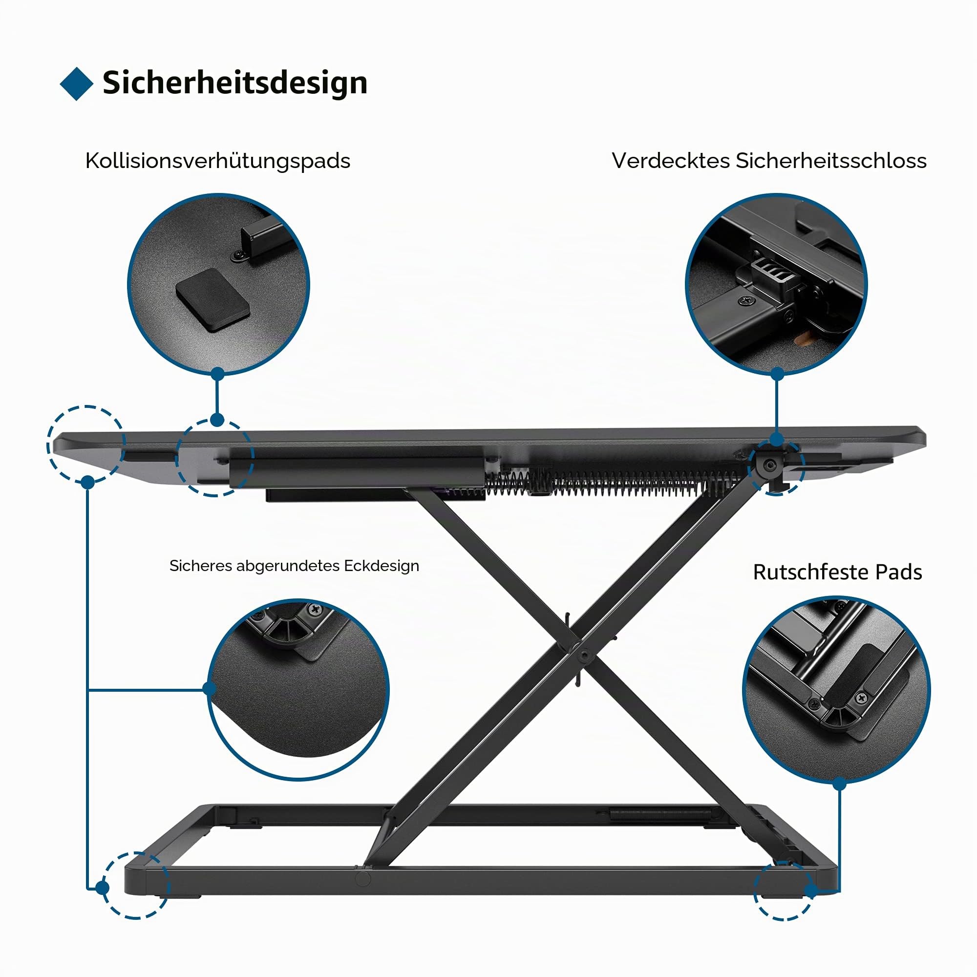 BONTEC Höhenverstellbarer Schreibtischaufsatz, Schreibtisch Erhöhung 67x47cm, Tragfähigkeit 8 kg, Stehpult, Ergonomischer Stehtisch, Standing Desk Converter Für Laptop & Monitor