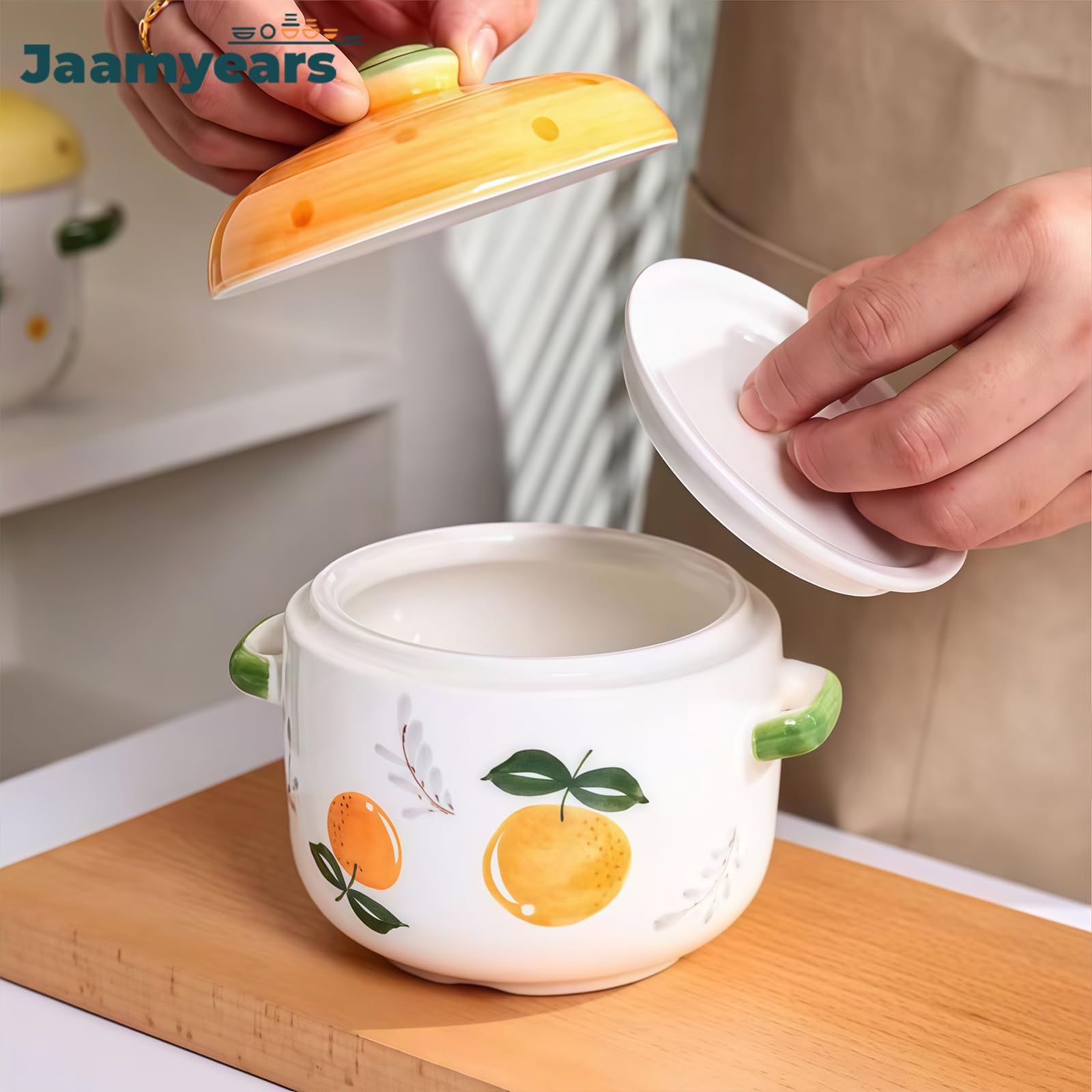 Tazones de sopa de cebolla, tazas de sopa de cerámica de 500 ml con asas y tapa, bonitos platos de sopa aptos para horno, ideales para sopas calientes y guisos, perfectos para comer en casa