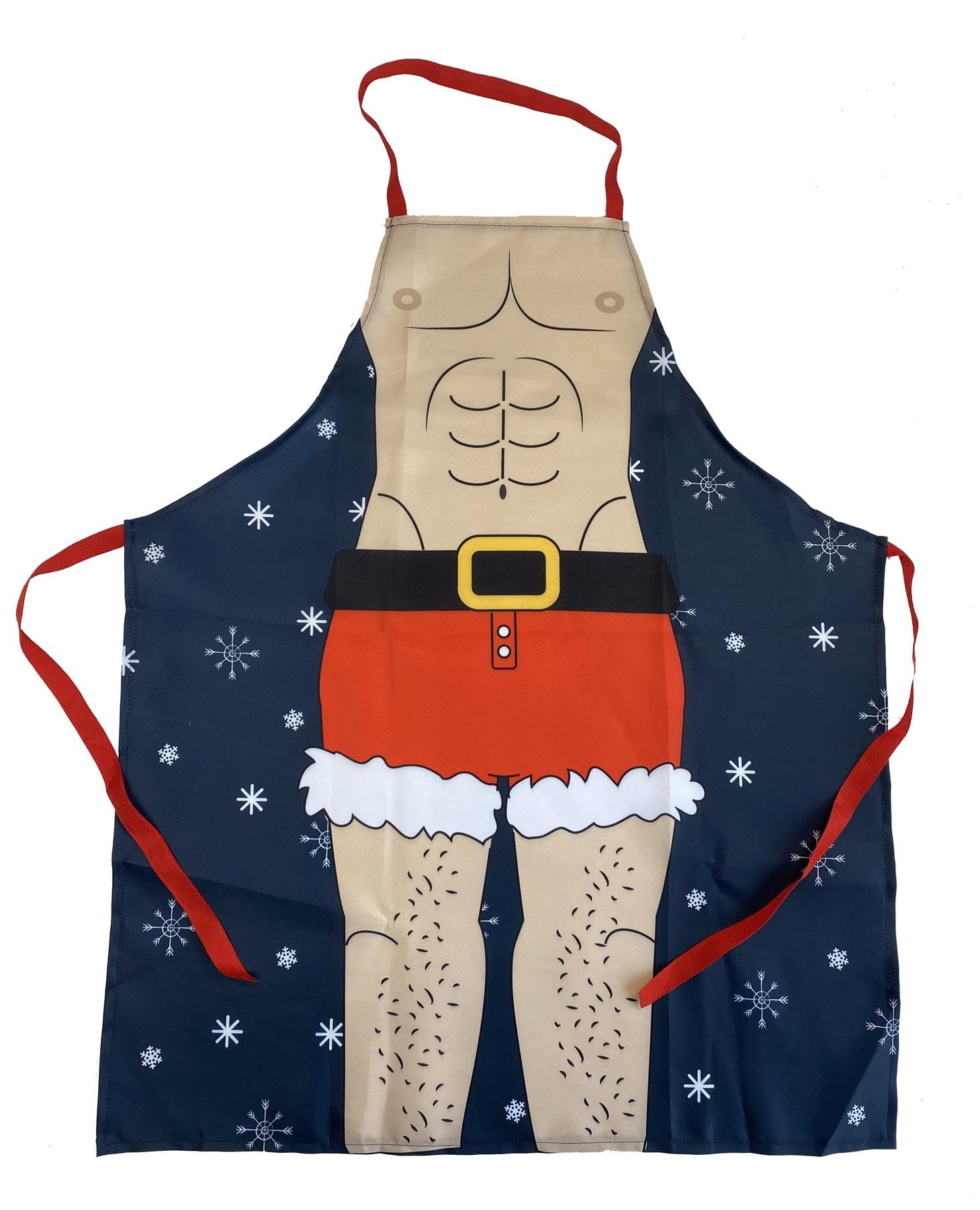 Shatchi (Muscle Man) Christmas Kitchen Apron Santa Elf Costume Muscleman Baking Accessory