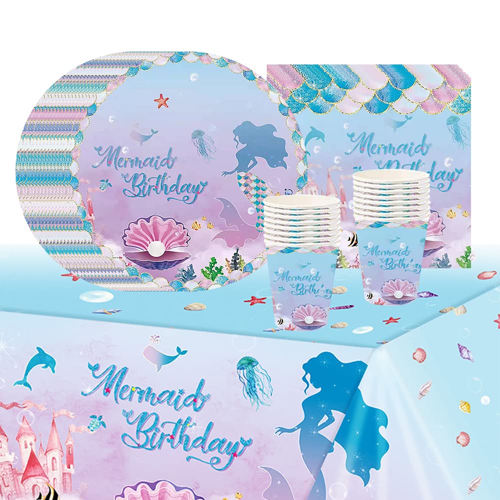 LIYDE Meerjungfrau Servietten – 40 Stück, 16,5 X 16,5 Cm – Papierservietten Für Mottopartys & Feiern