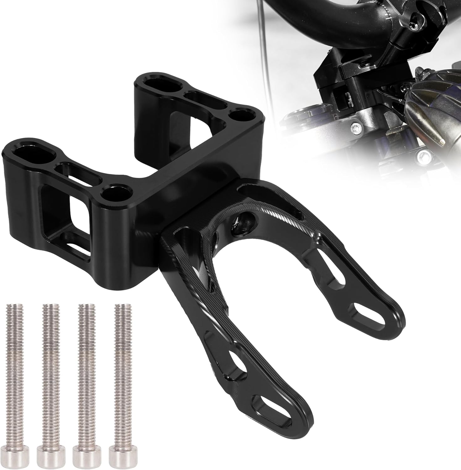 Upgrades Surron Headlight Mount Bracket with 25MM Motorcycle Handlebar Riser Set for Sur Ron LBX Segway X160 / X260 (Black, 25MM)