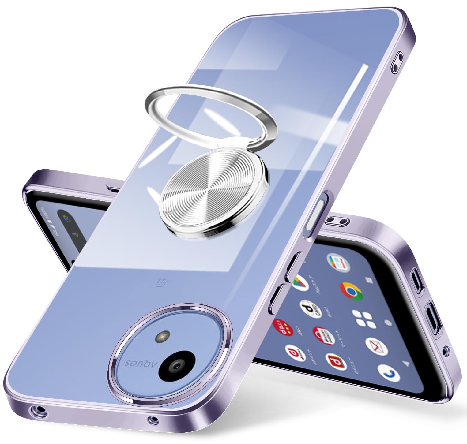 Amazon.co.jp: AQUOS Wish5 ケース SH-52F ケース リング付き クリア