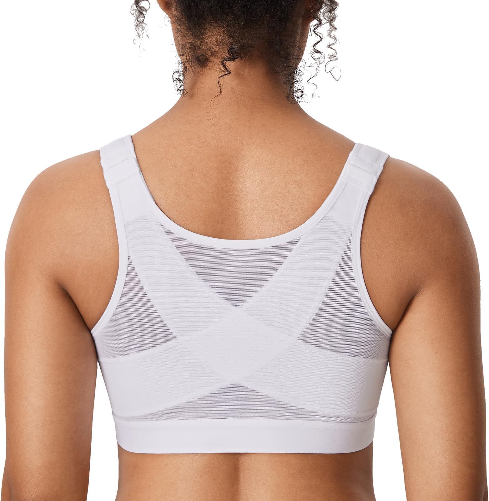 Women's Front Closure Posture Wireless Back Support Full Coverage Bra