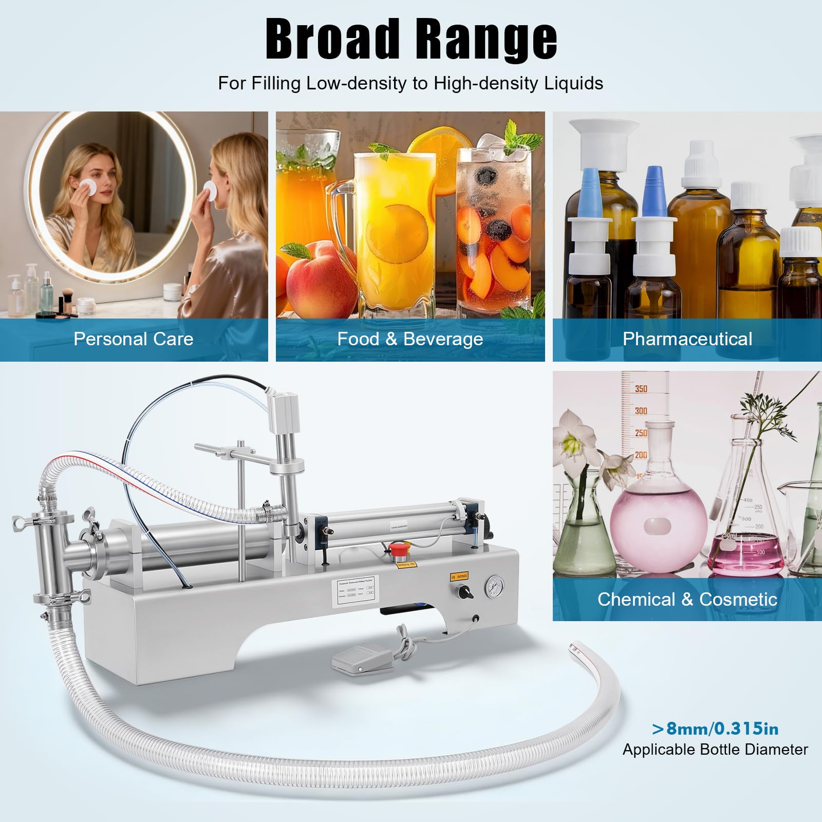 Edelstahl Pneumatik FlüSsigkeitsabfüLlmaschine Pneumatisch AbfüLlmaschine FüLlmaschine Liquid Filling Paste Machine Shampoo Automatisch Pneumatische FlüSsige Kosmetische Automatic Pneumatic Filler