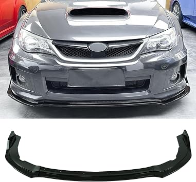 Front Lip 3Pcs Compatible with Subaru WRX STI 2011 2012 2013 2014 CS2-Style Front Bumper Lip Splitter Kit Glossy Black