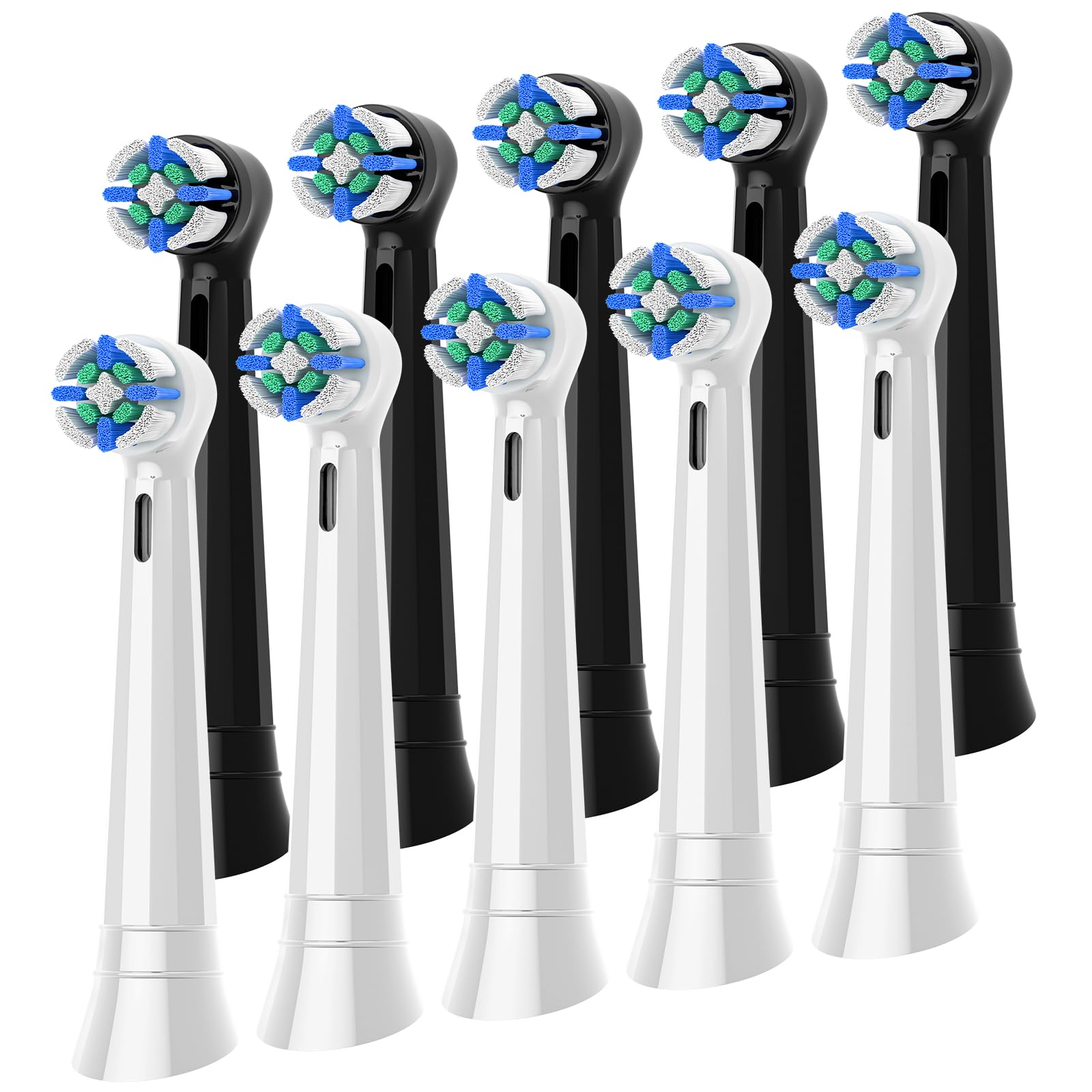 Photo 1 of 10 Pack Replacement Heads Compatible with Oral B iO, Toothbrush Heads Compatible with iO 2/3/4/5/6/7/8/9/10 Series Electric Toothbrush, Black/White