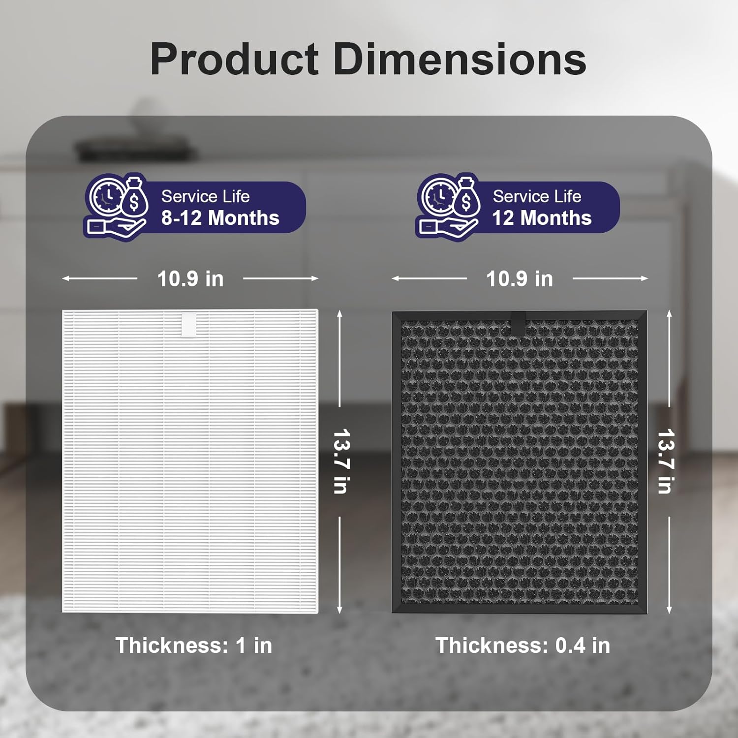 5510 Filter Q Replacement for Winix 5510 and 5520 Air Purifier, 1x H13 True HEPA + 1x Activated Carbon (Part# 1712-0123-00) - Image 7