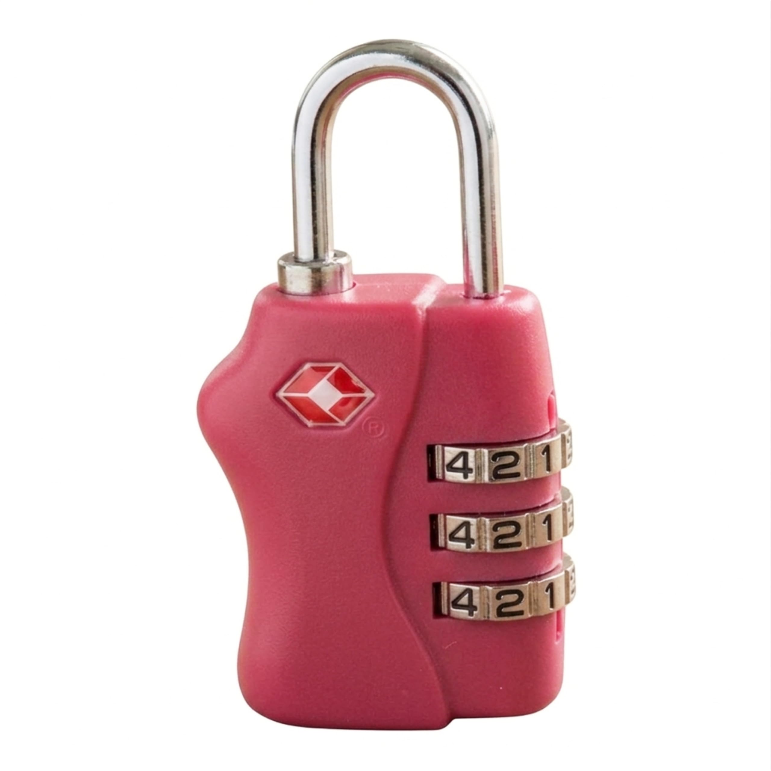 TSA Approved 3 Digit Combination Luggage Lock 1 Pack Pink - Resettable Travel Padlock for Suitcases Backpack & Gym Locker Security, Travel Accessories and Holiday Essentials