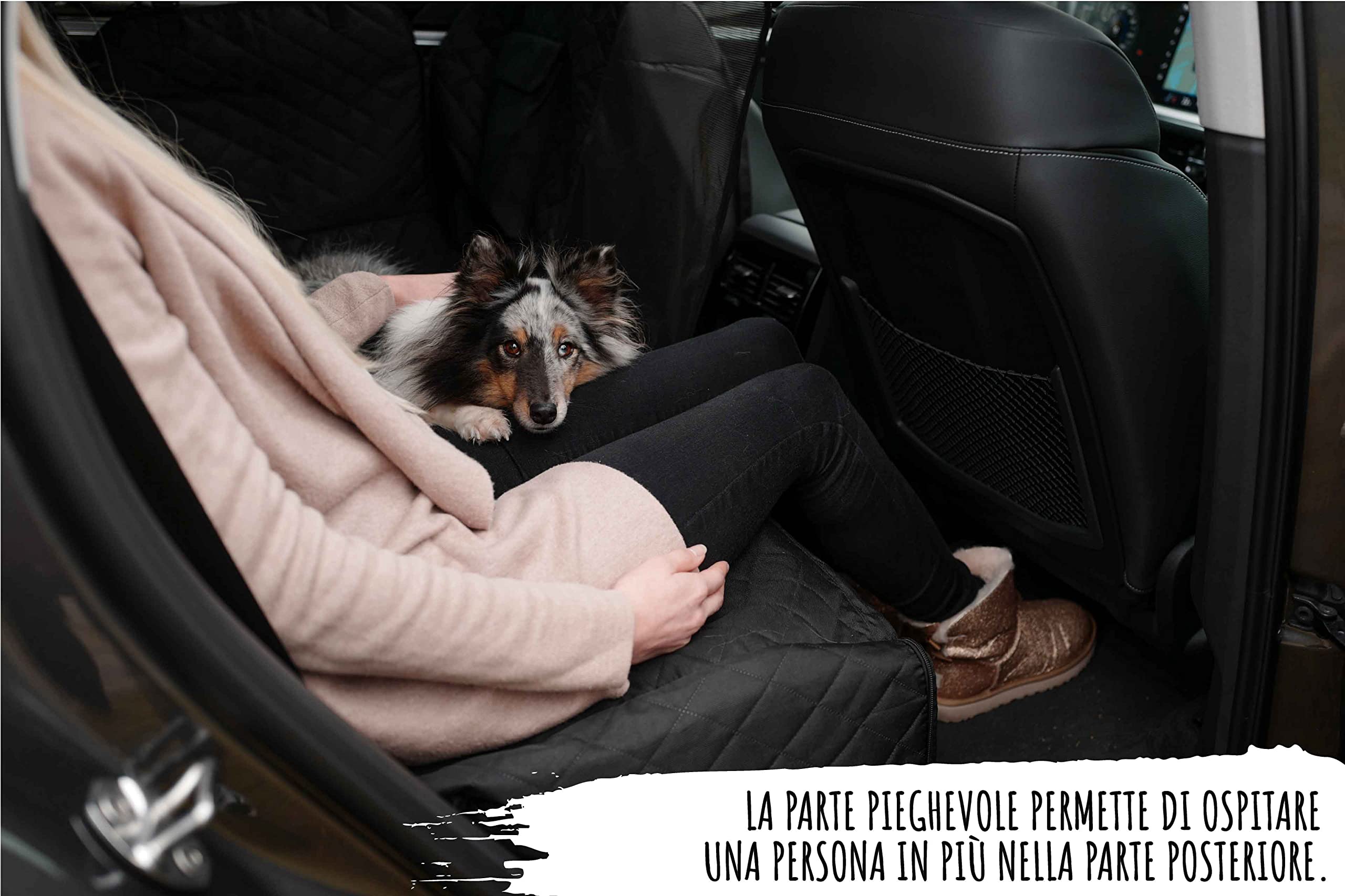 Rudelkönig Coprisedile Auto Per Cani - Telo Cane Auto Impermeabile e Antigraffio con Finestra - Copri Sedile auto per cani Universale Facile da Pulire