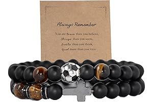 Men's Obsidian Bracelet, Ideal for Athletes and College Football Fans