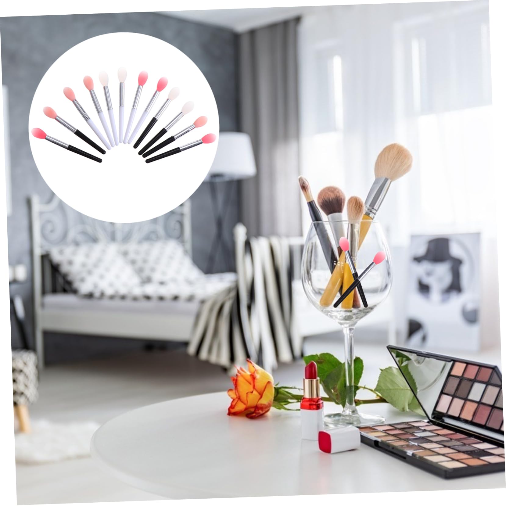 FOYTOKI 12pcs Silicone Lip Makeup Brush Applicator Small Makeup Brushes Lipstick Set Lip Mask Perfect Present for Birthday Christmas