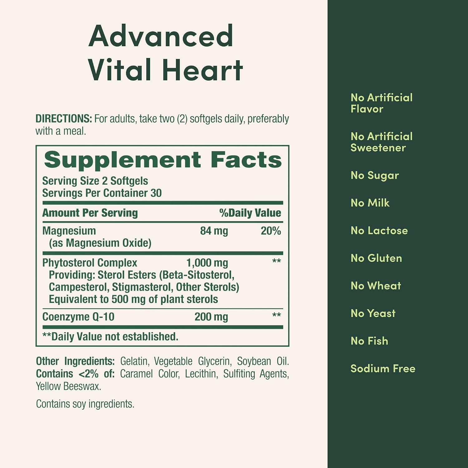 Nature’s Bounty Advanced Vital Heart with CoQ10 + Magnesium, Antioxidant, Supports Healthy Blood Pressure, Cholesterol, Circulation, Triple Action Formula, CoQ10, Magnesium Supplement, 60 Softgels