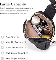 Vista 2 de Telena Riñonera pequeña para mujer, de cuero, cangureras, bolsa de pecho para mujer