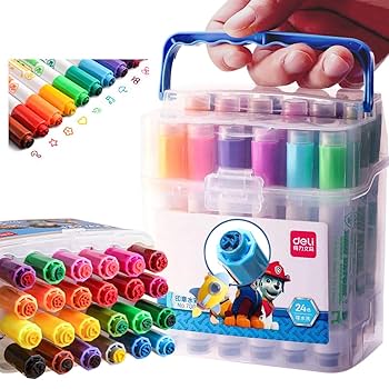 Amazon.co.jp: DELI 水性ペン 24色 アートマーカー 子供用の太い