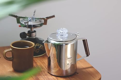 Vista 3 de Captain Stag M-1225 18-8 Percolador de acero inoxidable 3 tazas