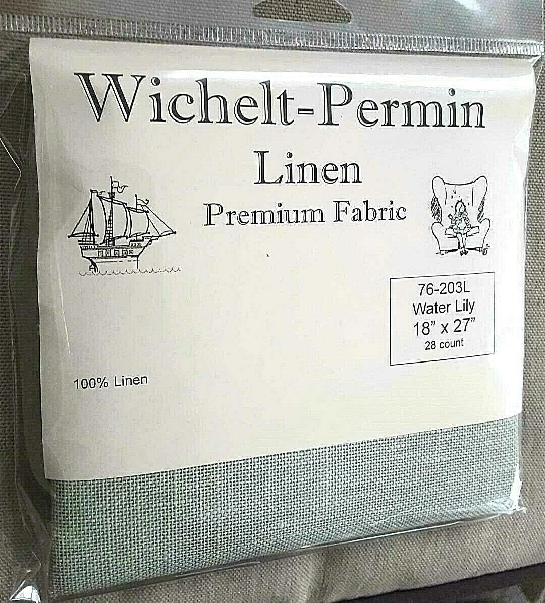 Wichelt Permin プレミアムリネン クロスステッチ生地 18インチ x 27インチ 睡蓮 28枚