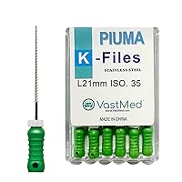 Vista 11 de 18 puntas de acero inoxidable Piuma # 25/0.984 in de mano Archivos de endodoncia dental para eliminar la pared del conducto radicular y dragar