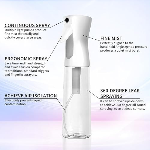 Miniatura 2 de DFUNICAL Beauty Hair - Botella de spray continuo Mister (8 onzas10.1 fl oz), botellas de spray vacías ultra finas y ligeras, pulverizador de niebla