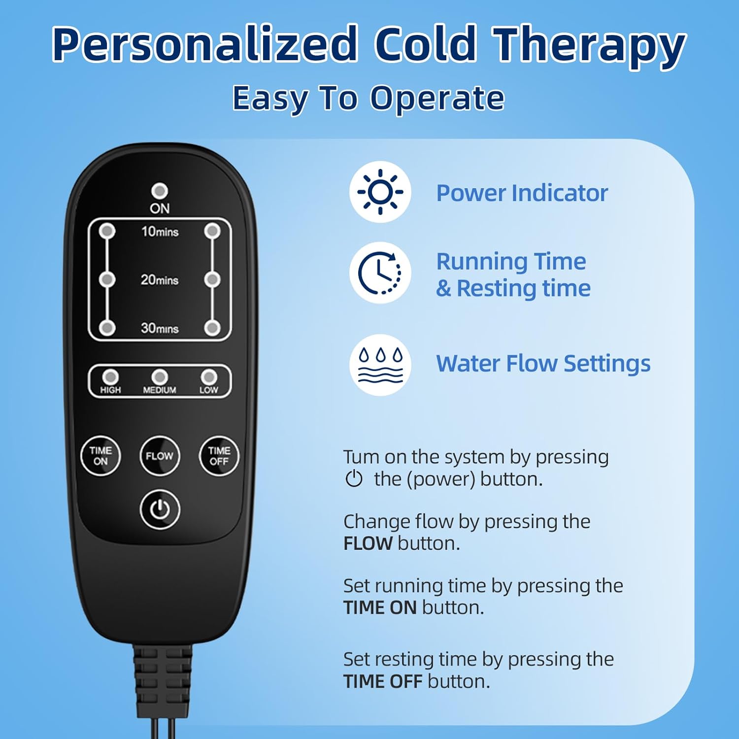 Cold Therapy Machine, Portable Ice Machine for Knee After Surgery, Programmable Knee Replacement Recovery System for Post Surgery Recovery Sports Injuries Reduce Swelling (Gray)