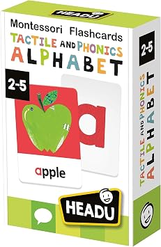 Headu Tactile and Phonics Alphabet Flash Cards Montessori Preschool Learning Activities Ages 2-5, Educational ABC Flashcards for 2 3 4 5 Year Old Boys Girls, Speech Therapy, Classroom Must Haves