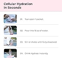 Vista 9 de Instant Hydration Paquetes de electrolitos en polvo – Mezcla de bebida sabor Algodón de Azúcar – Cero azúcar – Keto, vegano, sin gluten, sin OMG