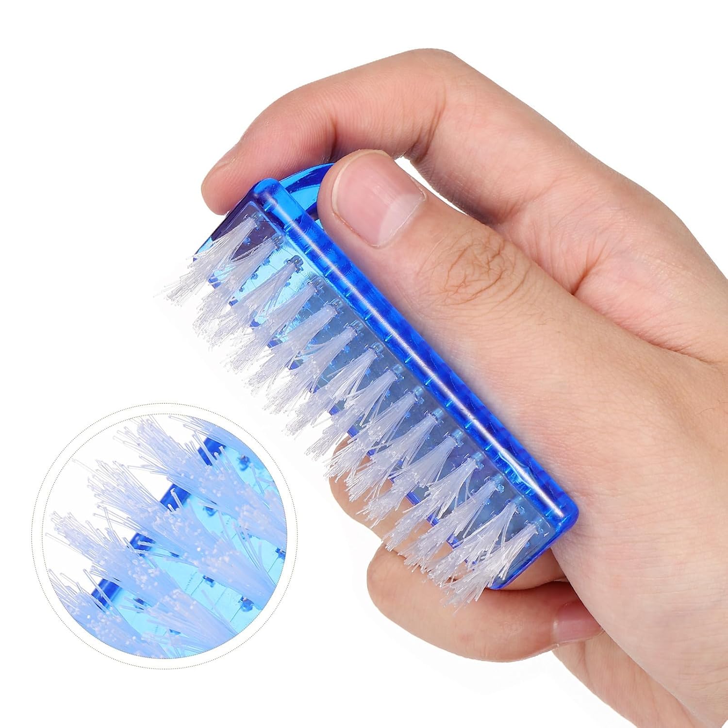 6pcs Nail Cleaner Brush Set with Comfortable Plastic Handle for Hands and Feet, Easy to Store Nail Dust Cleaning Brushes for Travel and Kitchen Use