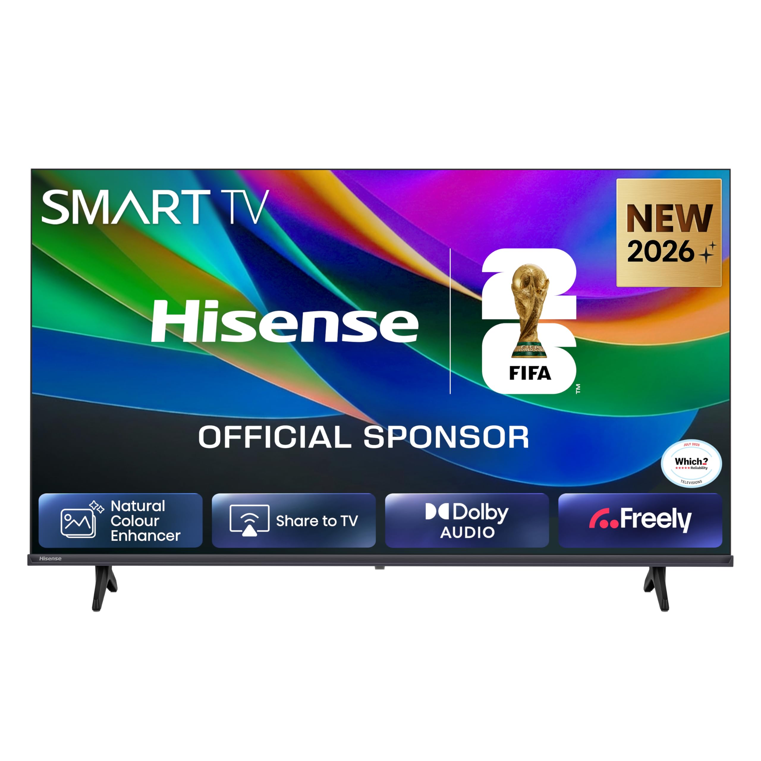 Hisense 32" 32E4STUK LED Full HD Smart TV with Freely, Netflix, Disney+ and YouTube - Natural Colour Enhancer, Dolby Audio, Share to TV, Noise Reduction, Game Mode, DTS Virtual: X, Smart Home Ready