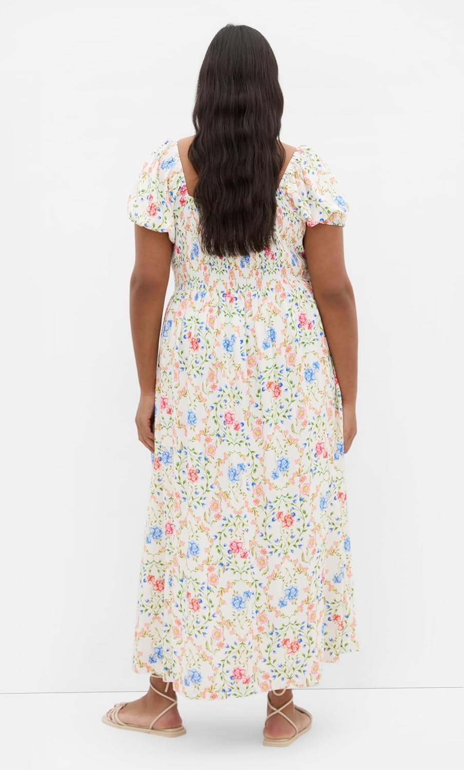 City Chic Plus Size Dress - Abbie Short Sleeve Bouquet Print Maxi