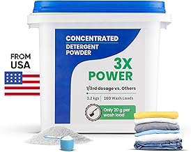 Ethiek Concentrated Detergent Washing Powder, only 20gm for 1 load | Top Load, Front Load & Hand Wash | 3X Power for Tough Stain Removal, 100% Natural & Organic | Baby Safe & Biodegradable - 3.2 kgs