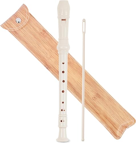 Miniatura 159 de Flauta para principiantes, niños y adultos, 8 agujeros, soprano, con varilla de limpieza y funda de cuero para estudiantes, entretenimiento en casa