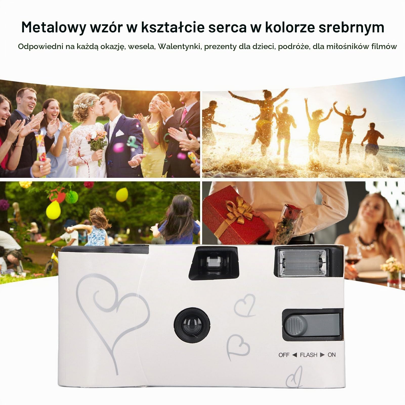 Aparat Jednorazowy, Aparat Filmowy w Stylu Retro z lampą błyskową 27 Filmów Kolorowych 35 Mm, łatwe Fotografowanie, na Koncert Rocznicowy, Wesele, Obóz Podróżniczy