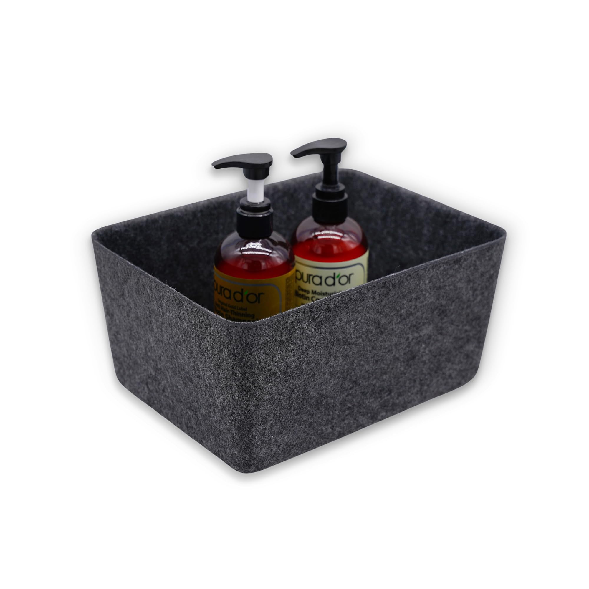 Welaxy Minimalist Felt Desk Drawer Organizer Charcoal Deep Wider Storage Bin