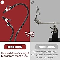 Vista 6 de Helping Hands - Estación magnética de tercer ayudante con 4 brazos magnéticos de soldadura, soporte para pistola de soldadura y base estable grande