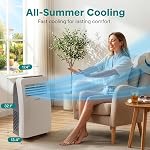 SereneLife 12,000 BTU Portable Air Conditioner, Heater & Dehumidifier | 4-in-1 Cool/Heat/Fan/Dehumidifier, Remote, Sleep Mode, Auto Swing, 24H Timer, Window Kit
