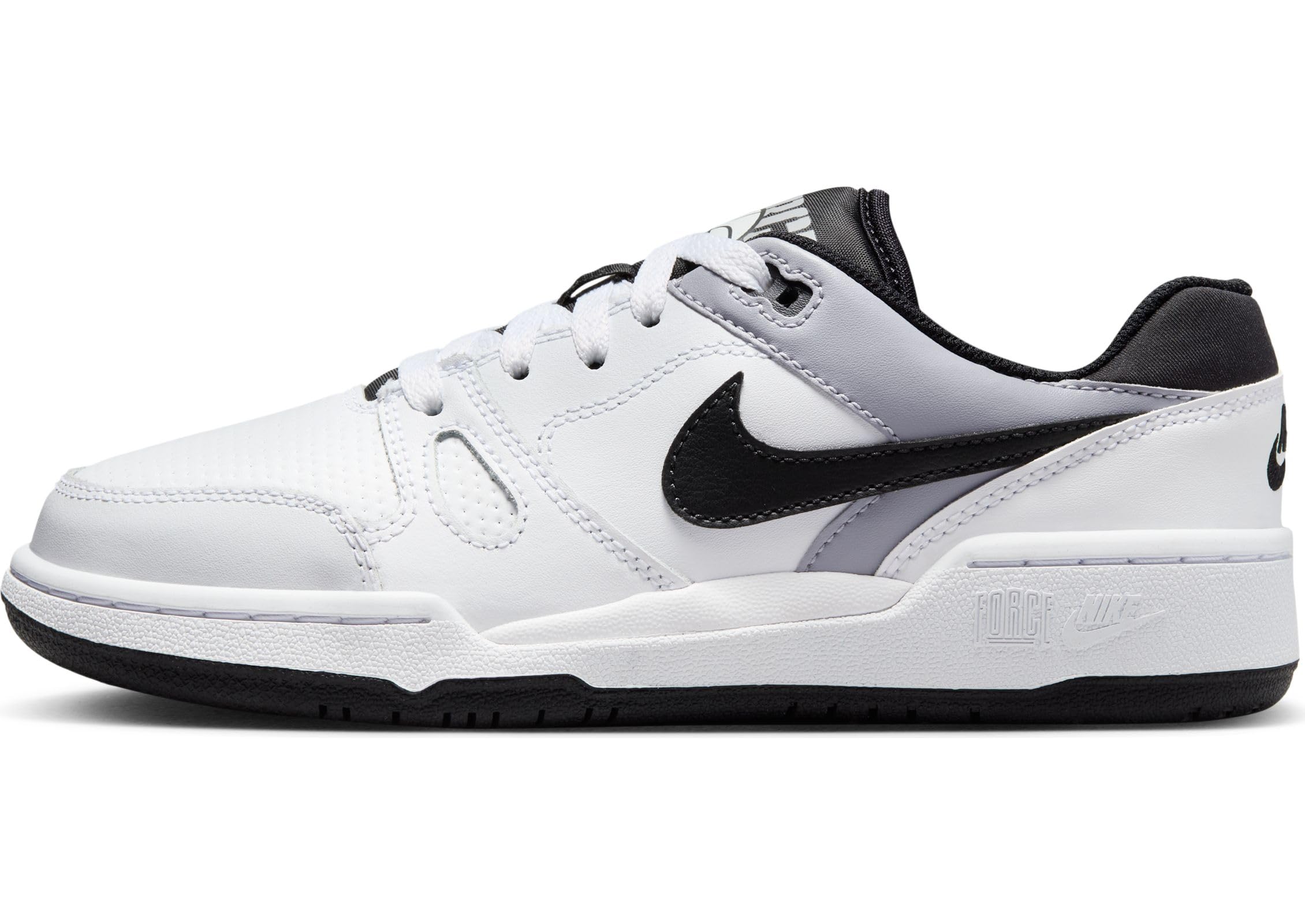 Nike Boys Full Force Gs Sneaker, White Black Pewter, 5 UK