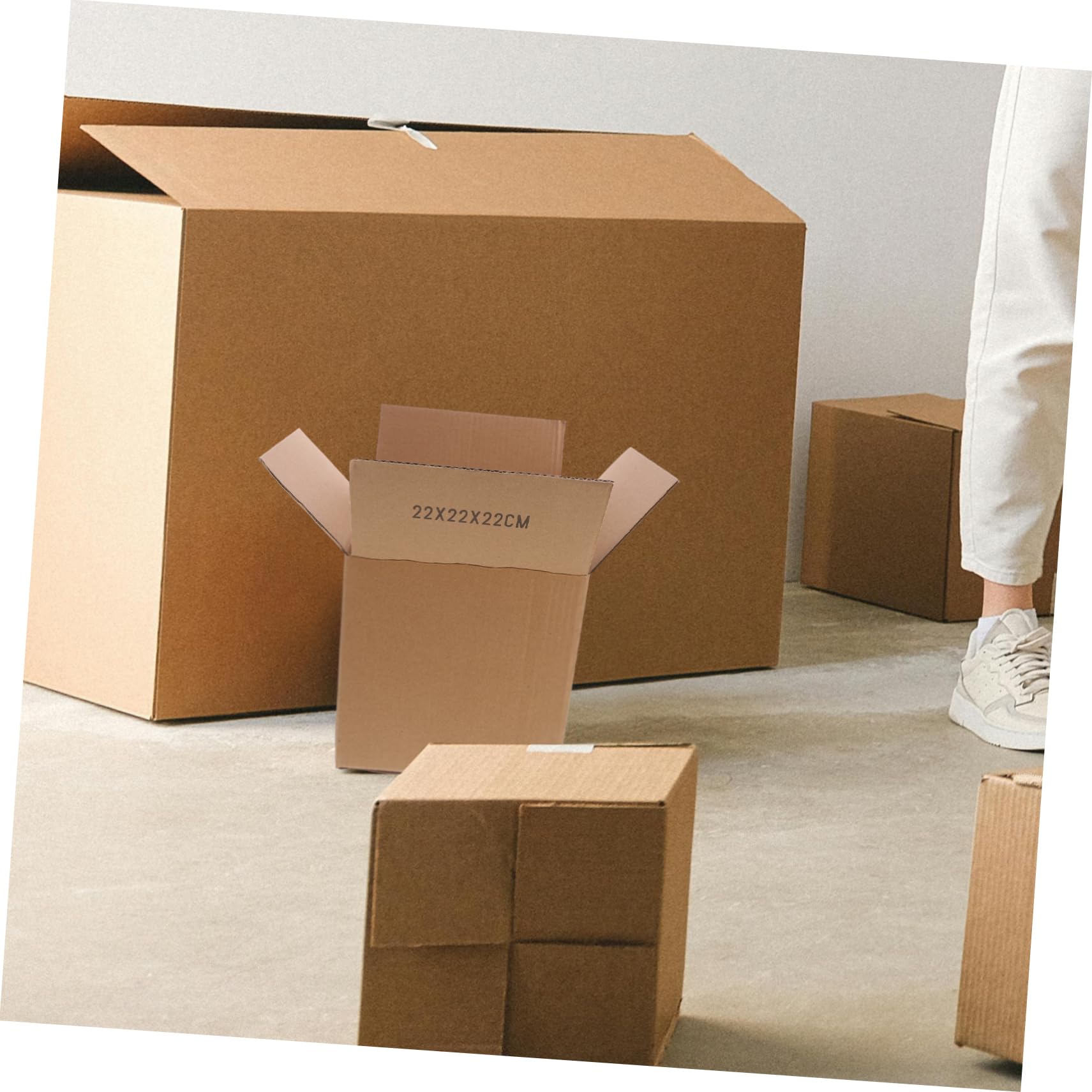 HOMSFOU 5 Pièces Lot de Boîtes Carton Carrées Cartons Emballage Moyens Robustes Durables