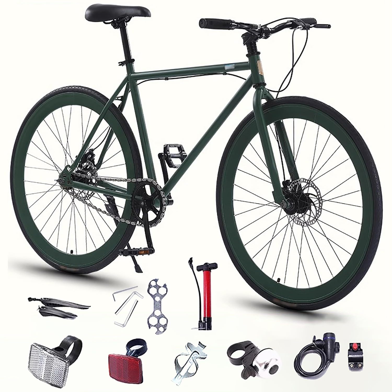 WXHJM 700C Rennrad, Singlespeed Herren und Damen City Bike, Rahmen aus Kohlenstoffstahl, Gewicht nur 12 kg, Urban City Pendler Fahrrad, 