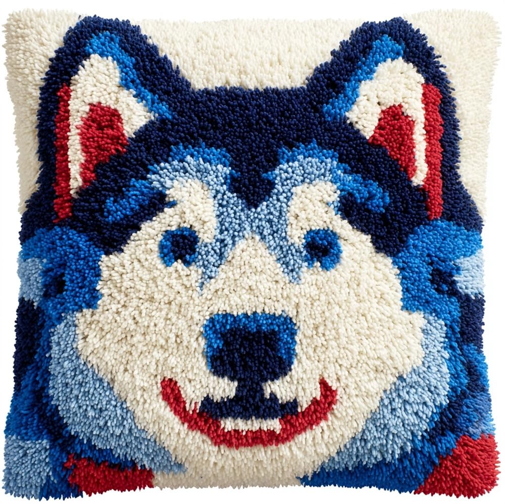 Taxpy Latch Hook Kits Snow Wolf 17X17In