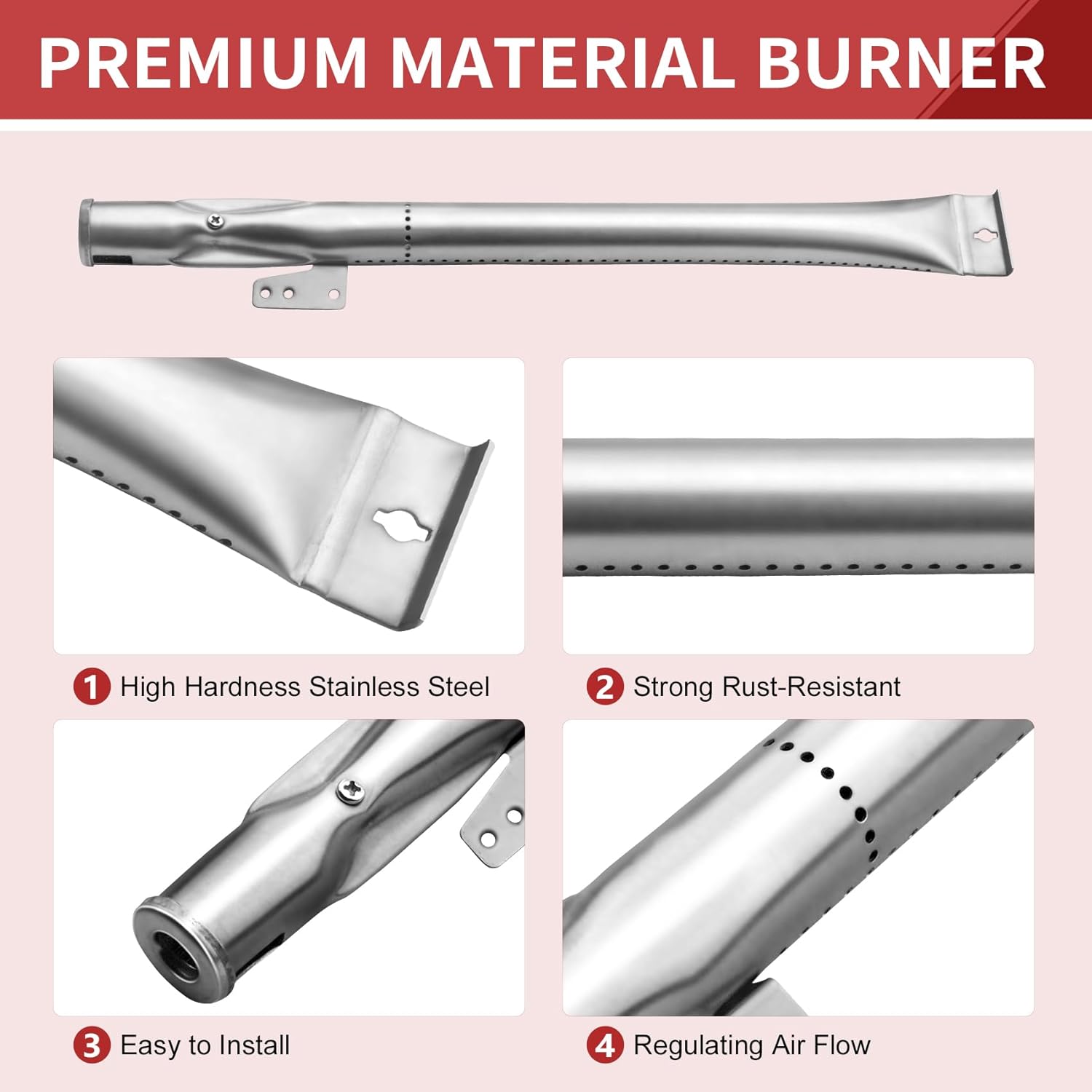 Grill Replacement Parts for Nexgrill 5 Burner 720-0888N, 720-0888, 720-0864, 720-0830H, Grill Heat Plate Shields, Burner Tubes and Ignition Electrodes for Members Mark 720-0882D
