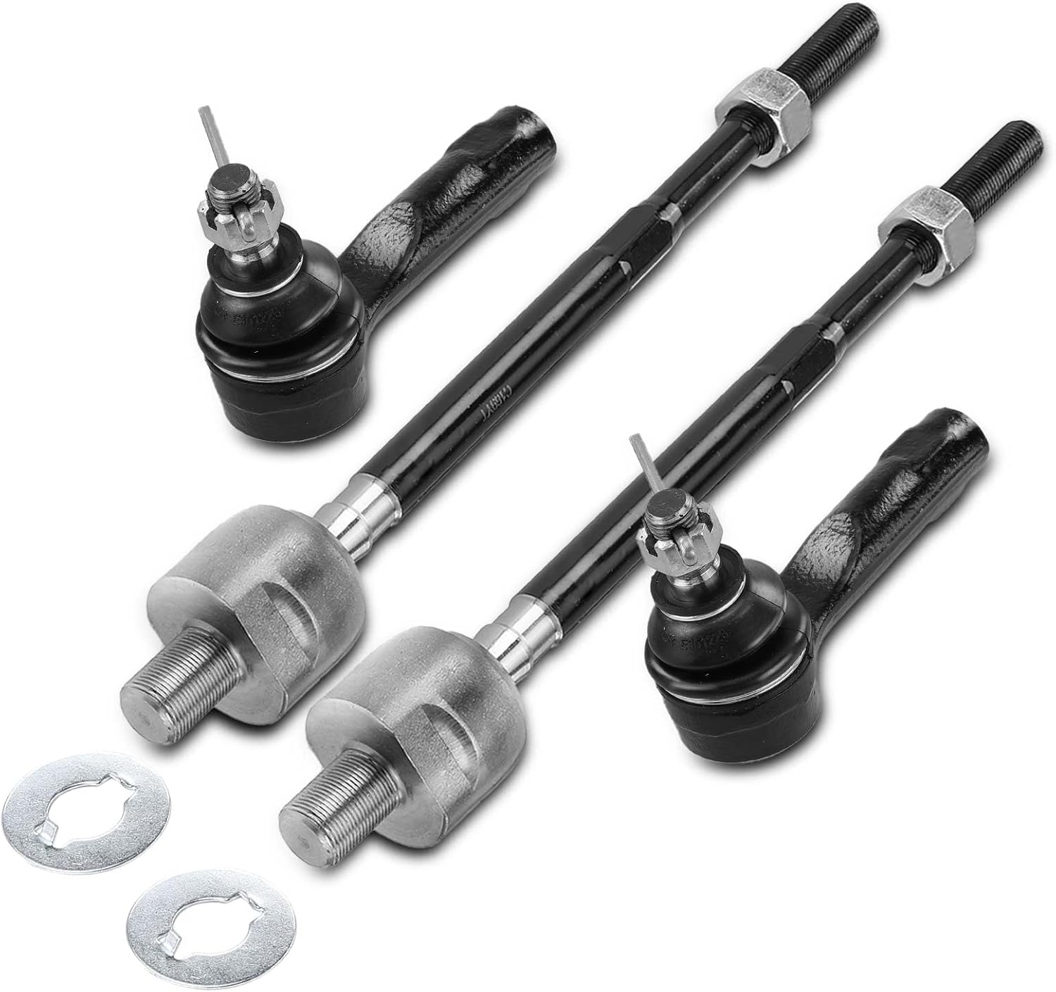A-Premium Set of 4, Front Inner & Outer Tie Rod End Kit, Compatible with Nissan Sentra 1986-1990, Multi 1986-1988, 240SX 1989-1994, Pulsar NX 1987-1990
