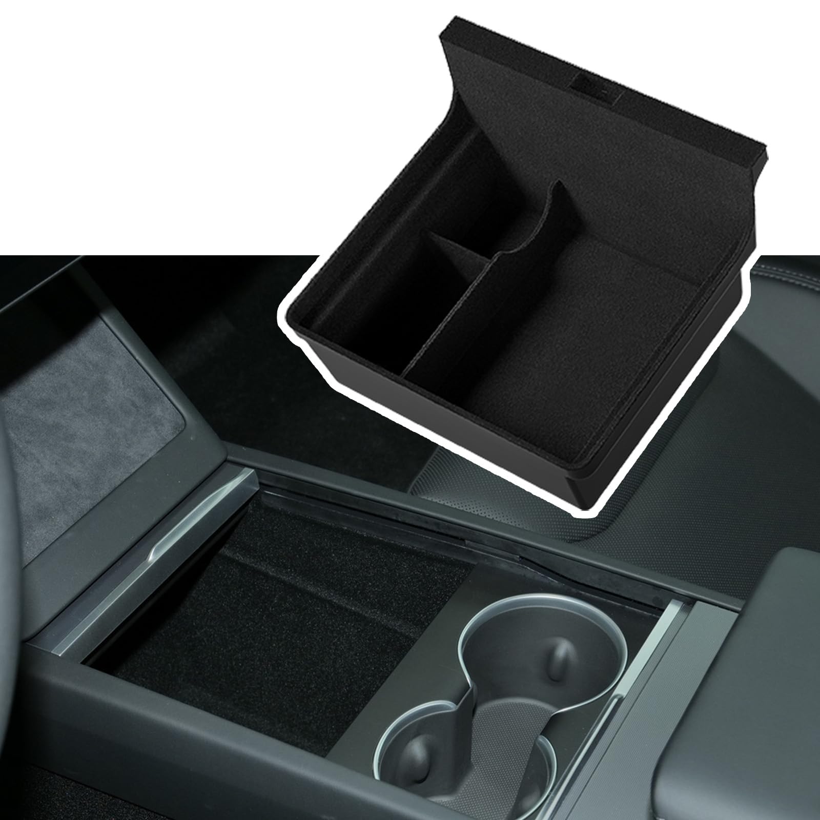 Bandeja organizadora de consola central para nuevos accesorios Tesla Model 3 Highland 2024 2025 Model Y Juniper, para Tesla Model 3 2024 Highland 2025 Model Y Juniper Caja de almacenamiento