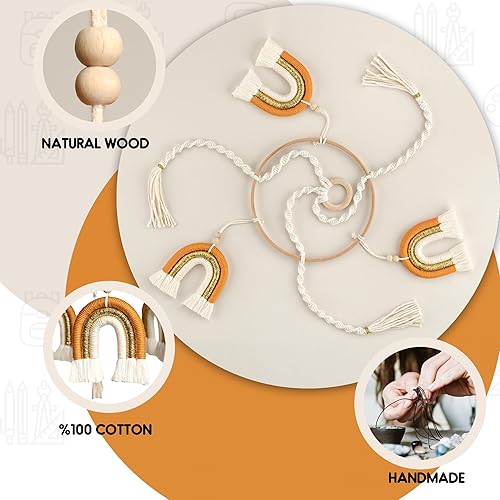 Miniatura 2 de Móvil de cuna para niños, móvil de bebé arcoíris, móvil hecho a mano para cuna, móvil de macramé para cuna, móvil de cuna de bebé bohemio, móvil de