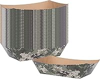 Vista 30 de Restaurantware Bio Tek - Botes de comida de 2 libras, 200 bandejas de papel desechables – Barcos de papel blanco resistentes a la grasa