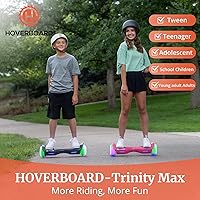 Vista 4 de Hoverboard con altavoz de música, ruedas LED de 6.5 pulgadas, luces de auto equilibrio, alcance máximo de 5/6 millas y 6.2 mph alimentado por motor