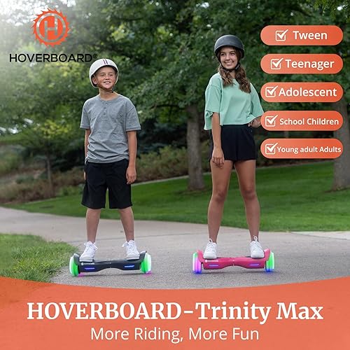 Miniatura 4 de Hoverboard con altavoz de música, ruedas LED de 6.5 pulgadas, luces de auto equilibrio, alcance máximo de 56 millas y 6.2 mph alimentado por motor