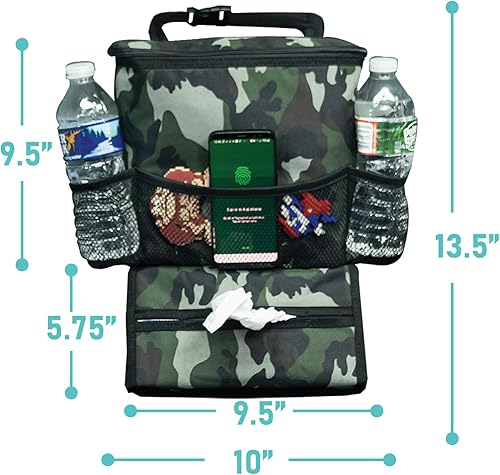 Miniatura 4 de FH Group E-Z Travel Print - Organizador de maletero de coche con enfriador - Bolsa de almacenamiento multifuncional para respaldo de asiento, color